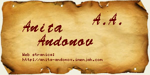 Anita Andonov vizit kartica